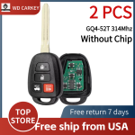 TOY 3+1 Buttons Rav4 Highlander Tacoma FCC ID: GQ4-52T 314Mhz (Without Chip)